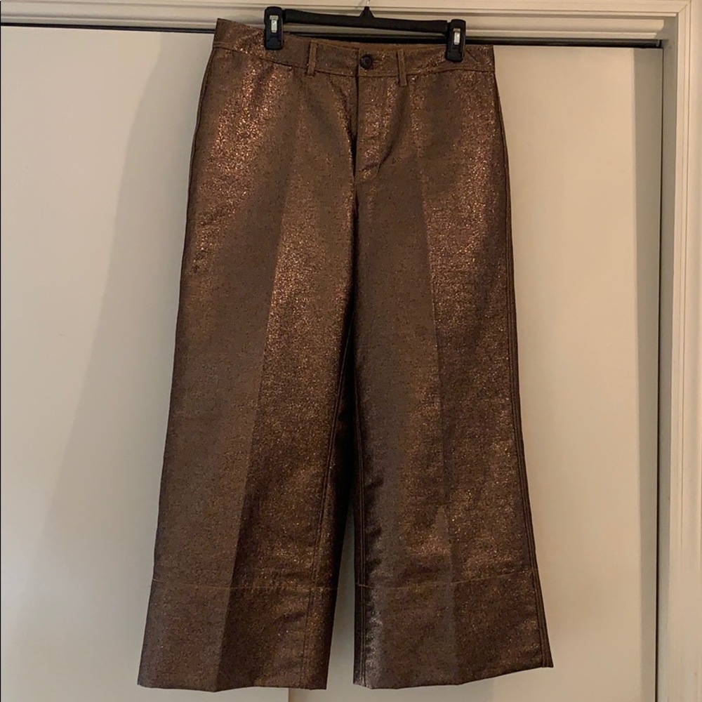 Madewell Wide Leg Crop Pants Metallic - Size 29